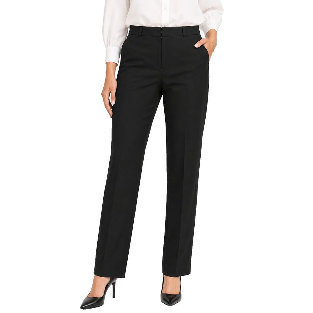 Banana Republic Avery Pants Womens 8 Tall Black Stretch Straight Leg Ankle NWT